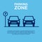 Parking Zone blue background. Vector Illustration.