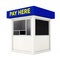 Parking Zone Booth with Pay Here Sign. 3d Rendering