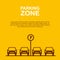 Parking Zone yellow background. Vector