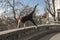 Parkour acrobat in action in Zagreb, Croatia