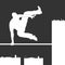 Parkour figure illustration flat elements