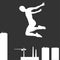 Parkour figure illustration flat elements