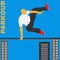 Parkour figure illustration flat elements