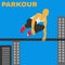 Parkour figure illustration flat elements