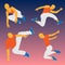 Parkour figure illustration flat elements