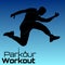 Parkour figure illustration flat elements