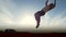 Parkour tricker jumper performs amazing flips, silhouette