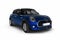 Parliament blue colored Mini Cooper Countryman Brand car on a white background