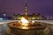 Parliament Hill and the Centennial Flame in Ottawa, Canada