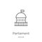 parliament icon vector from activist collection. Thin line parliament outline icon vector illustration. Outline, thin line