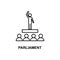 parliamentary candidate icon. Element of conference with description icon for mobile concept and web apps. Outline parliamentary