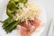 Parma ham, asparagus and arugula broccoli, healthy eating, diet