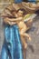 PARMA, ITALY, 2018: The detail of baroque angels with the drapery fresco in church Chiesa di San Bartolomeo from 17. cent