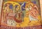 PARMA, ITALY - APRIL 16, 2018: The cupola with the frescoes in byzantine iconic style in Baptistery probably by Grisopolo