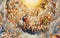 PARMA, ITALY - APRIL 16, 2018: The detail of fresco of Assumcion of Virgin Mary in cupola of Duomo by Antonio Allegri