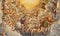 PARMA, ITALY - APRIL 16, 2018: The fresco of Assumpcion of Virgin Mary in cupola of Duomo by Antonio Allegri