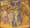 PARMA, ITALY - APRIL 16, 2018: The fresco Baptism of Jesus in byzantine iconic style in Baptistery