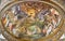 PARMA, ITALY - APRIL 16, 2018: The fresco Moses Receives the Ten Commandments on Two Tablets of Stone in side apse of Duomo