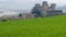 Parma - Italy - castle of Torrechiara meadow windy vale panorama - Emilia Romagna italian castle .