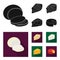 Parmesan, roquefort, maasdam, gauda.Different types of cheese set collection icons in black,flat style vector symbol