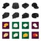 Parmesan, roquefort, maasdam, gauda.Different types of cheese set collection icons in black,flet style vector symbol