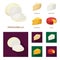 Parmesan, roquefort, maasdam, gauda.Different types of cheese set collection icons in cartoon,flat style vector symbol