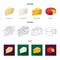 Parmesan, roquefort, maasdam, gauda.Different types of cheese set collection icons in cartoon,outline,flat style vector