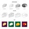 Parmesan, roquefort, maasdam, gauda.Different types of cheese set collection icons in flat,outline,monochrome style