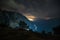 The Parnassus valley in the night