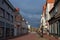 PARNU, ESTONIA - MAY 02, 2015: Old buildings in historical center of Parnu. The city is a popular summer holiday resort with many