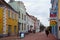 PARNU, ESTONIA - MAY 02, 2015: Old buildings in historical center of Parnu. The city is a popular summer holiday resort with many