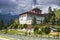 Paro Dzong with floating clouds , Paro , Bhutan