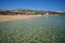 Paros, Greece, 15 September 2018, tourism crowds Faragas beach due to an incredible crystal clear water