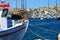 PAROS, GREECE, SEPTEMBER 18, 2018, Beautiful boats of various types in the port