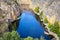 Parque Natural de las Hoces del Rio Duraton, cliffs with blue winding river, Spain