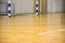 Parquet floor in the hall for playing mini football