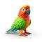 Parrot 3d Icon: Cartoon Clay Material With Nintendo Isometric Spot Light