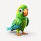 Parrot 3d Icon - Cartoon Clay Material With Nintendo Isometric Spot Light