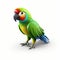 Parrot 3d Icon: Cartoon Clay Material With Smooth And Shiny Finish