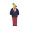 Parrot as Office Employee Wearing Formal Corporate Suit Standing Vector Illustration