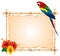 Parrot and bamboo frame