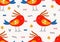 Parrot bird jungle seamless pattern