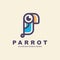 Parrot bird logo vector illustrations