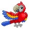 Parrot Bird Pixel Art Video Game Animal Cartoon
