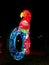 Parrot on blue ring at Chinese lantern festival