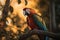Parrot on a Branch Colorful Avian Art