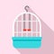 Parrot cage icon, flat style