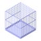 Parrot cage icon, isometric style