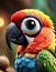 Parrot in the Jungle Anime, beautifully, huge-eyed, cute adorable wild animal poster