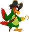 Parrot Pirate Bird Cartoon Character Waving